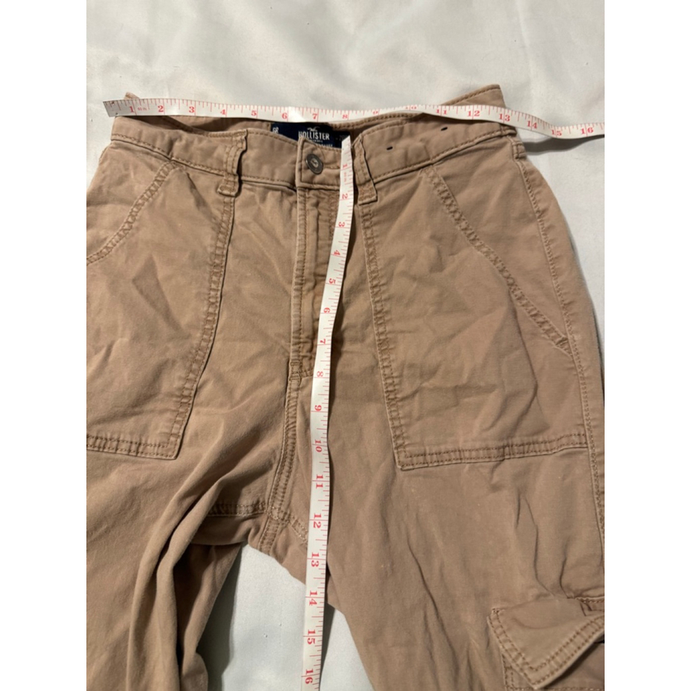 Vintage Y2K Baggy Hollister Tan Wide Leg Cargo Pants Size 6 - Picture 5 of 5